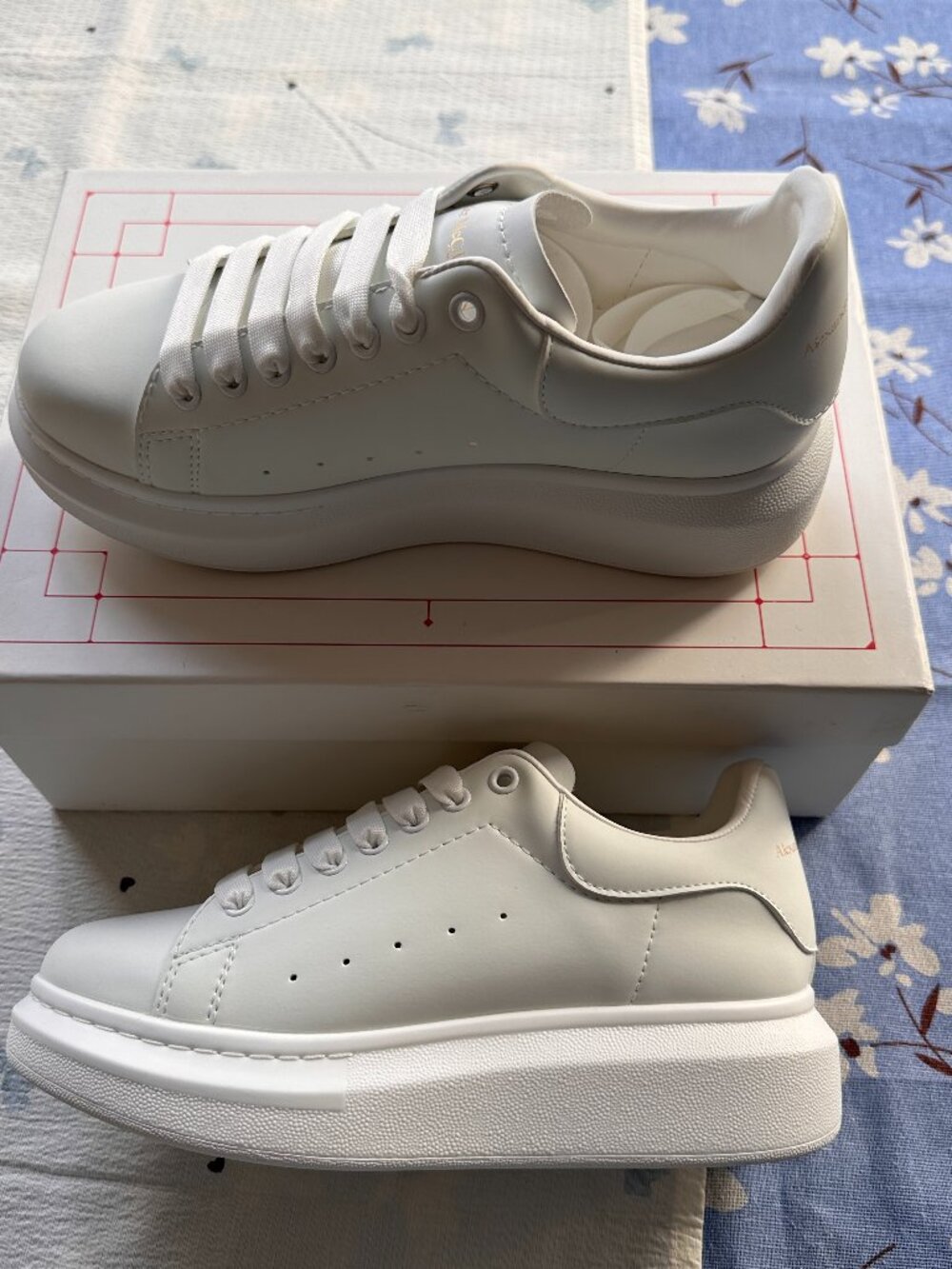 Alexander Mcqueen All-White Platform Sneakers